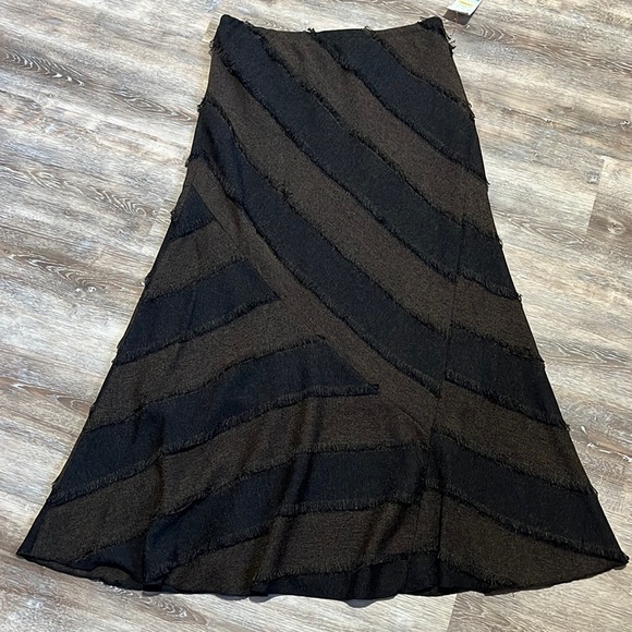 Lena Gabrielle Boho Women's Maxi Skirt Brown Size 8 A-line 90s Preppy Academia - Picture 8 of 9